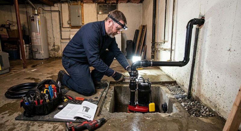 Basement Drainage Installation in Manchester, NH